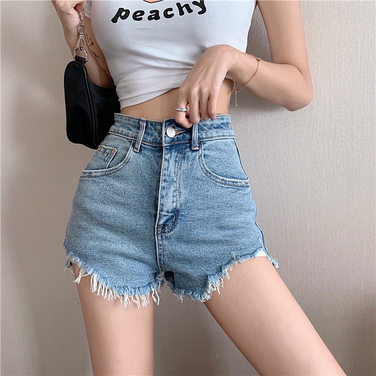 Denim high waist shorts