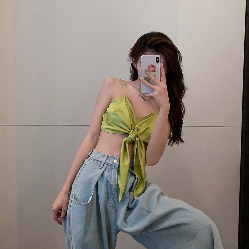 Silky green tank top