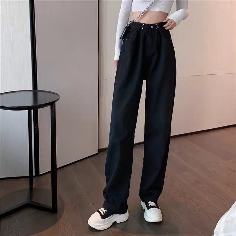 Marilyn high waist denim mop pants