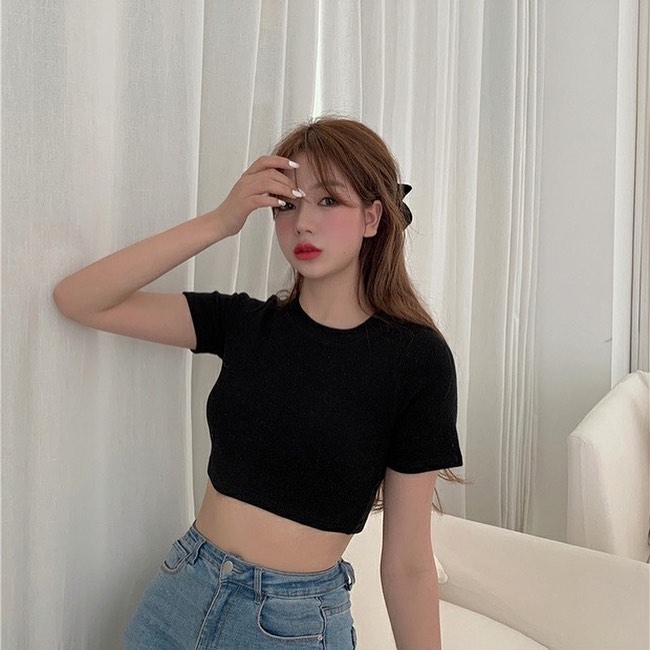 Pastel crop top blouse