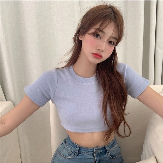 Pastel crop top blouse