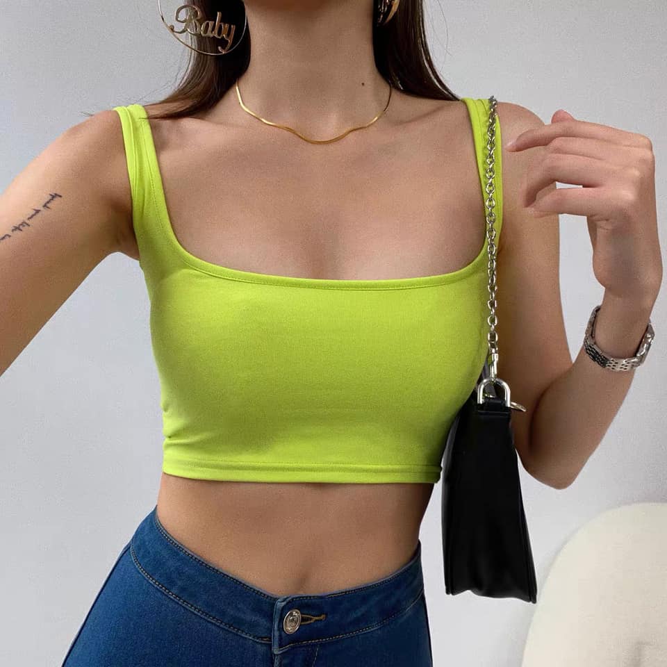 Wide neck tank top