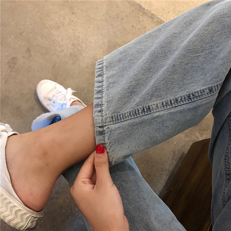 Penny denim high waist straight pants