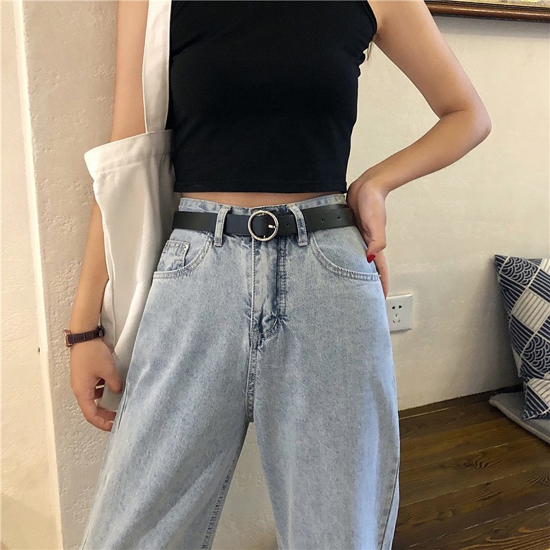 Penny denim high waist straight pants