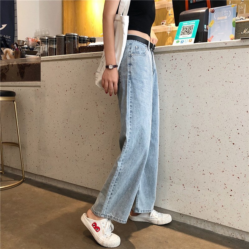 Penny denim high waist straight pants