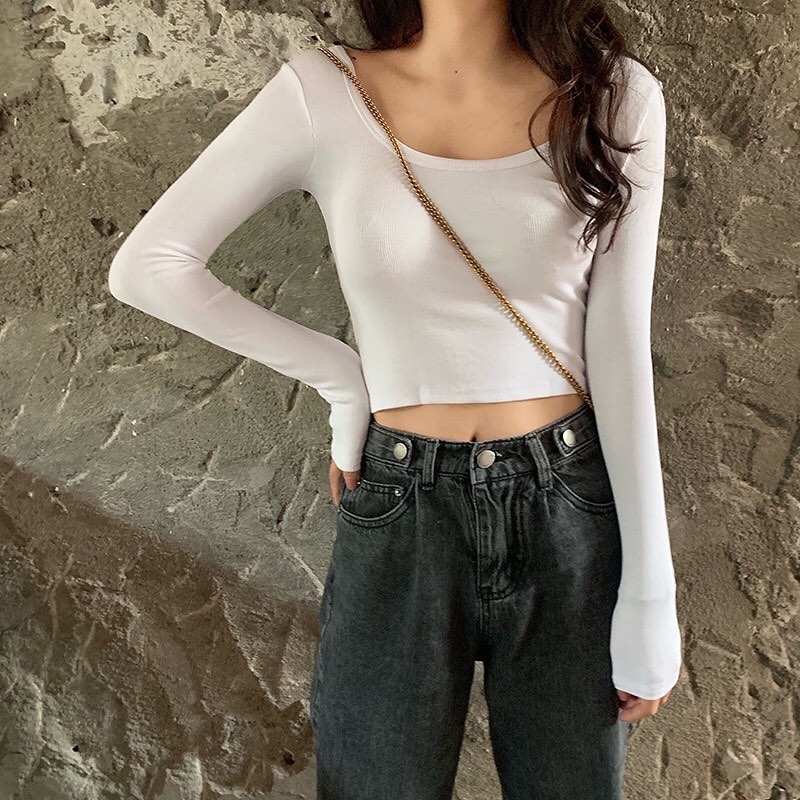 Long sleeve crop top