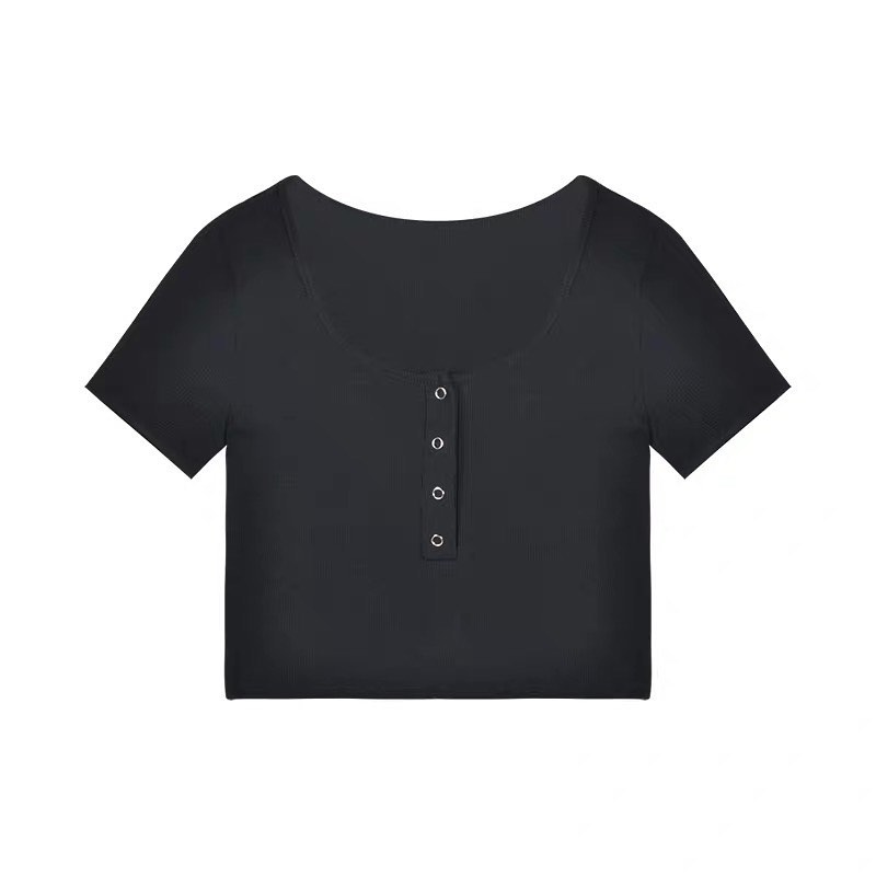 Short sleeve crop top blouse