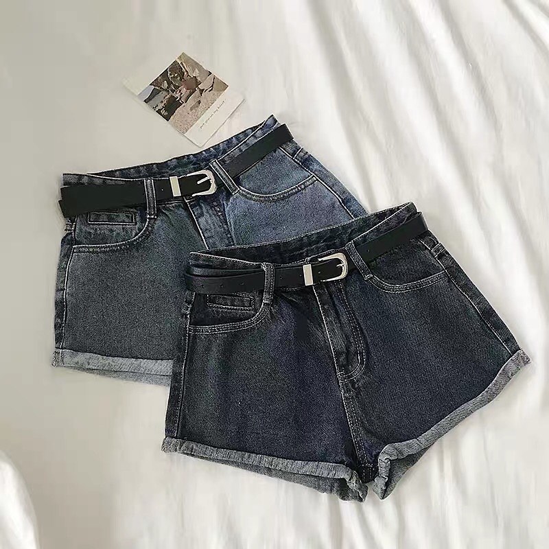 Denim shorts with belt