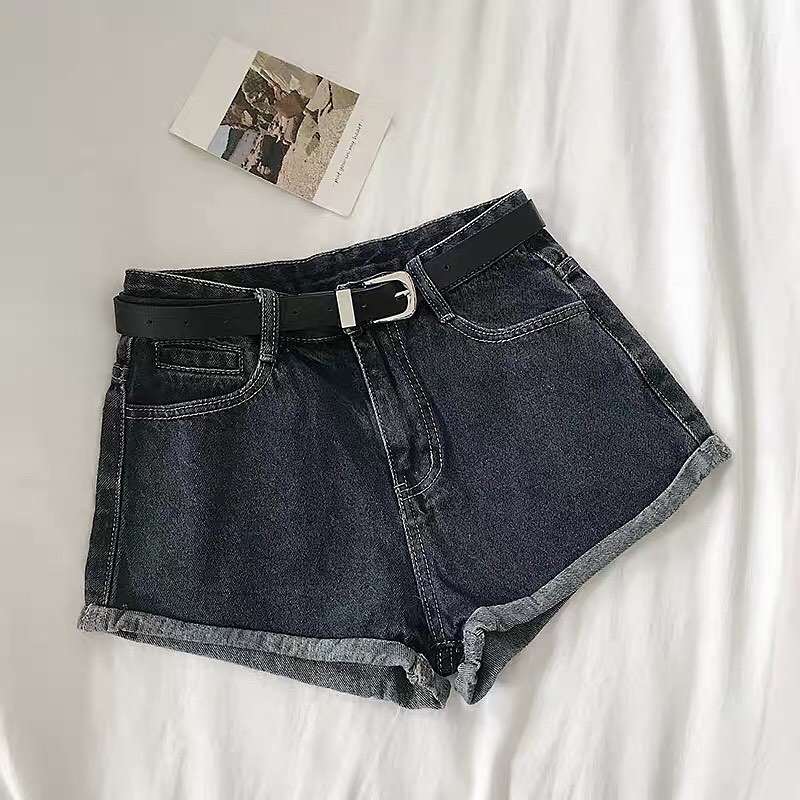Denim shorts with belt