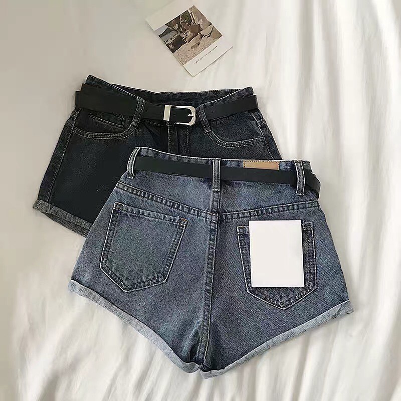 Denim shorts with belt