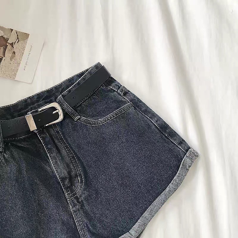 Denim shorts with belt