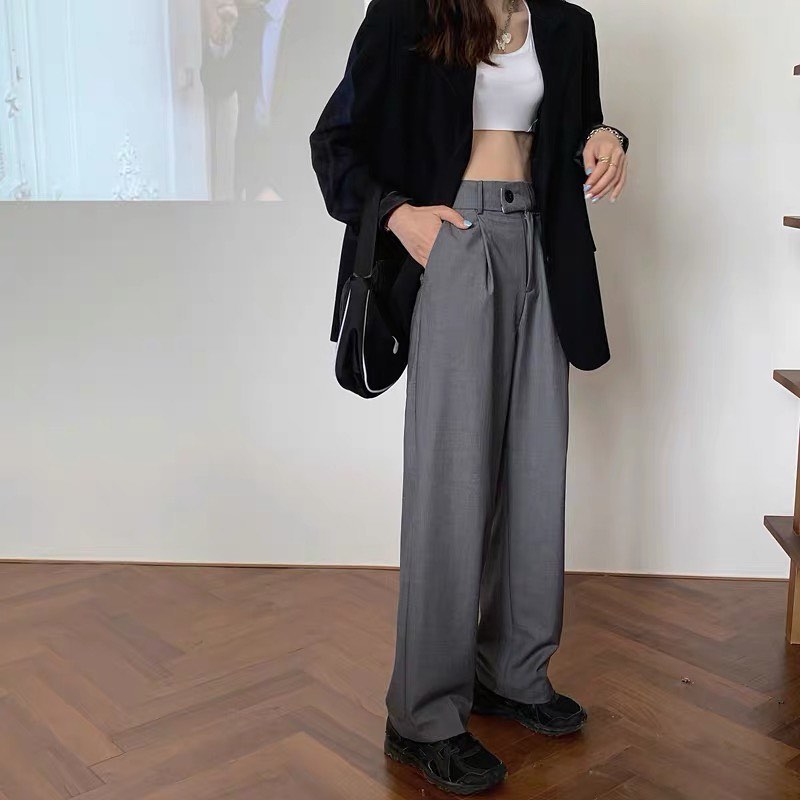 High waist button pants