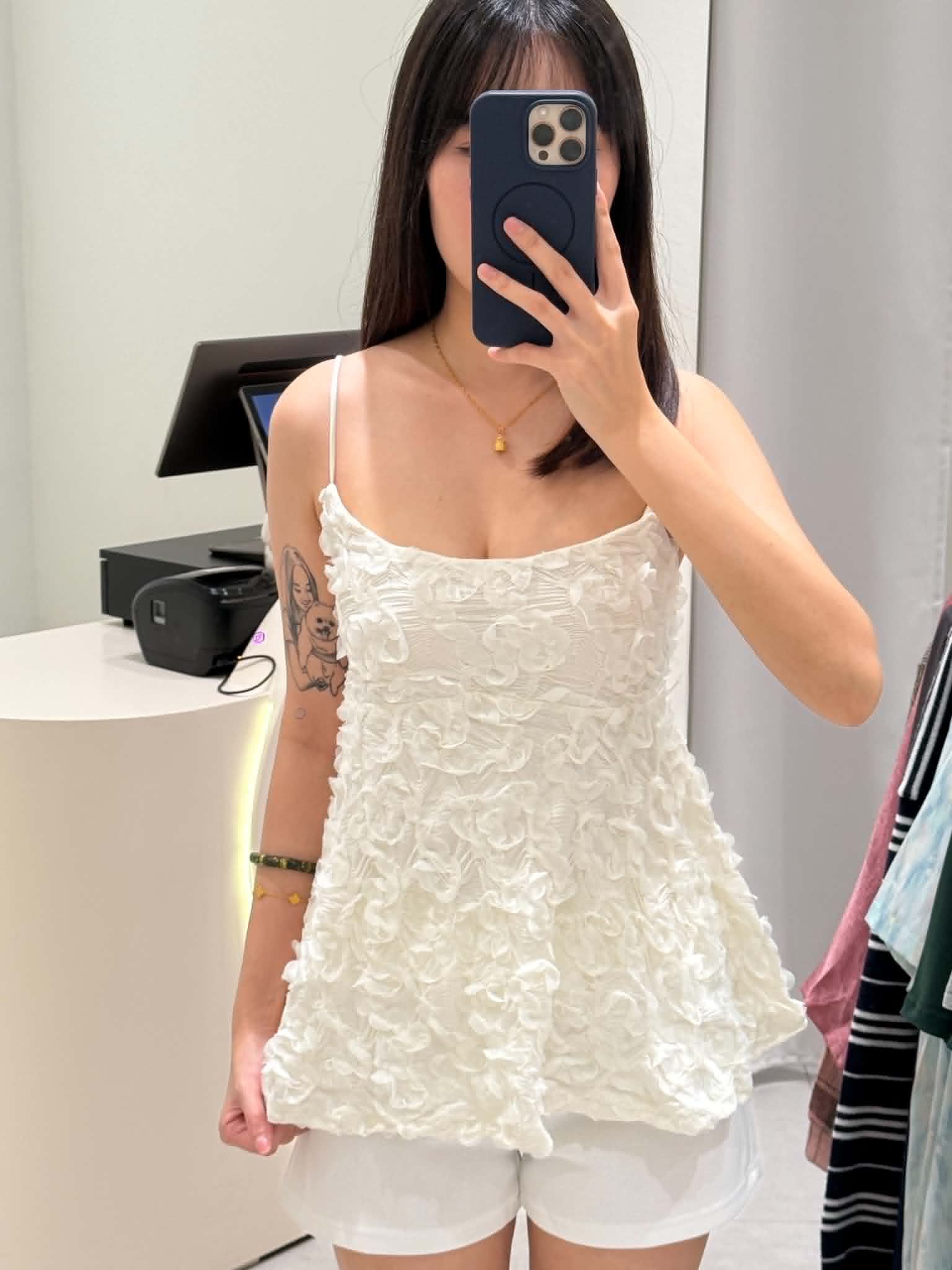 Sleeveless Mesh Blouse