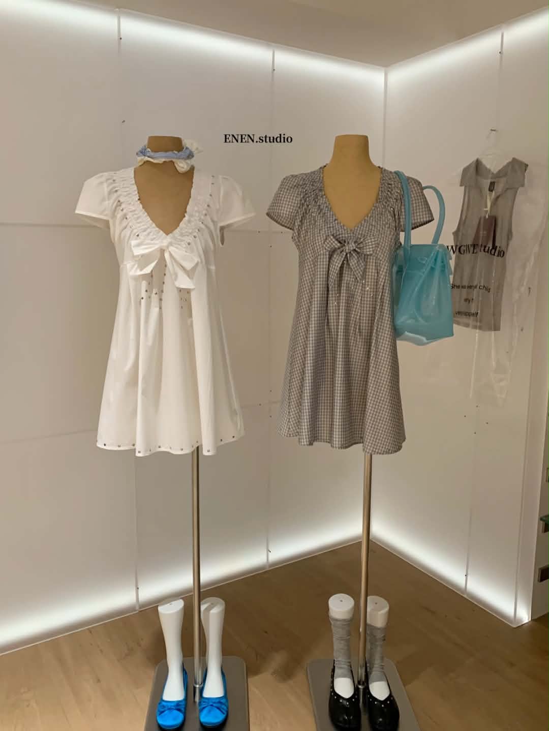 Sweet Bow Stud Mini Dress