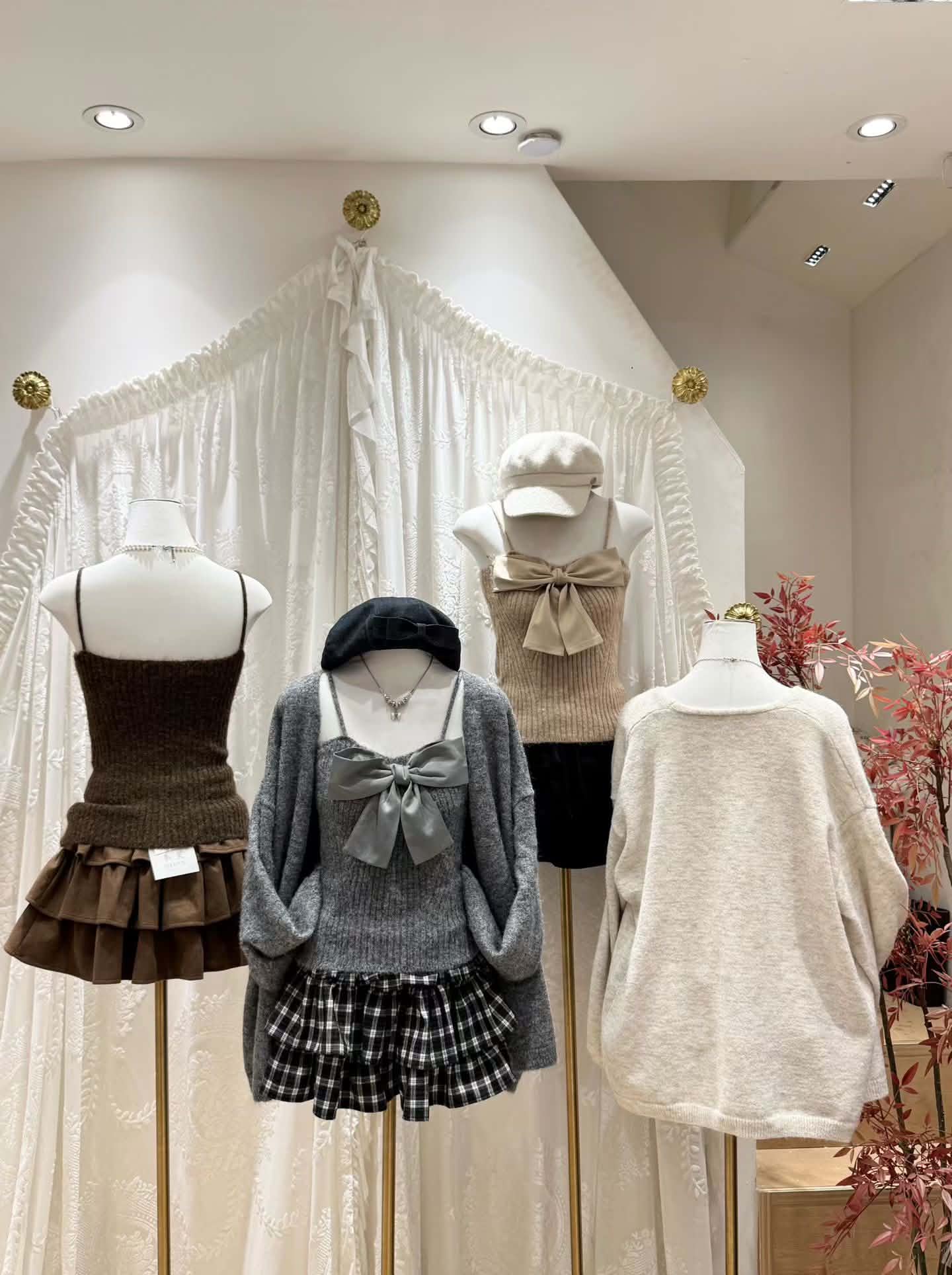 Cardigan & Bow Singlet Set