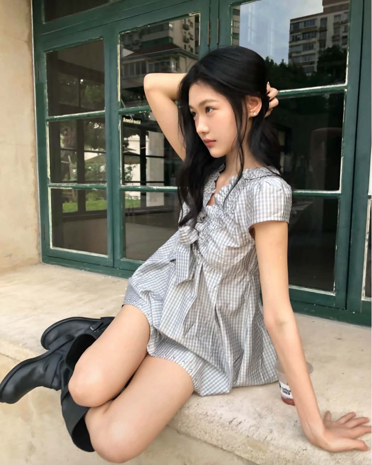 Sweet Bow Stud Mini Dress