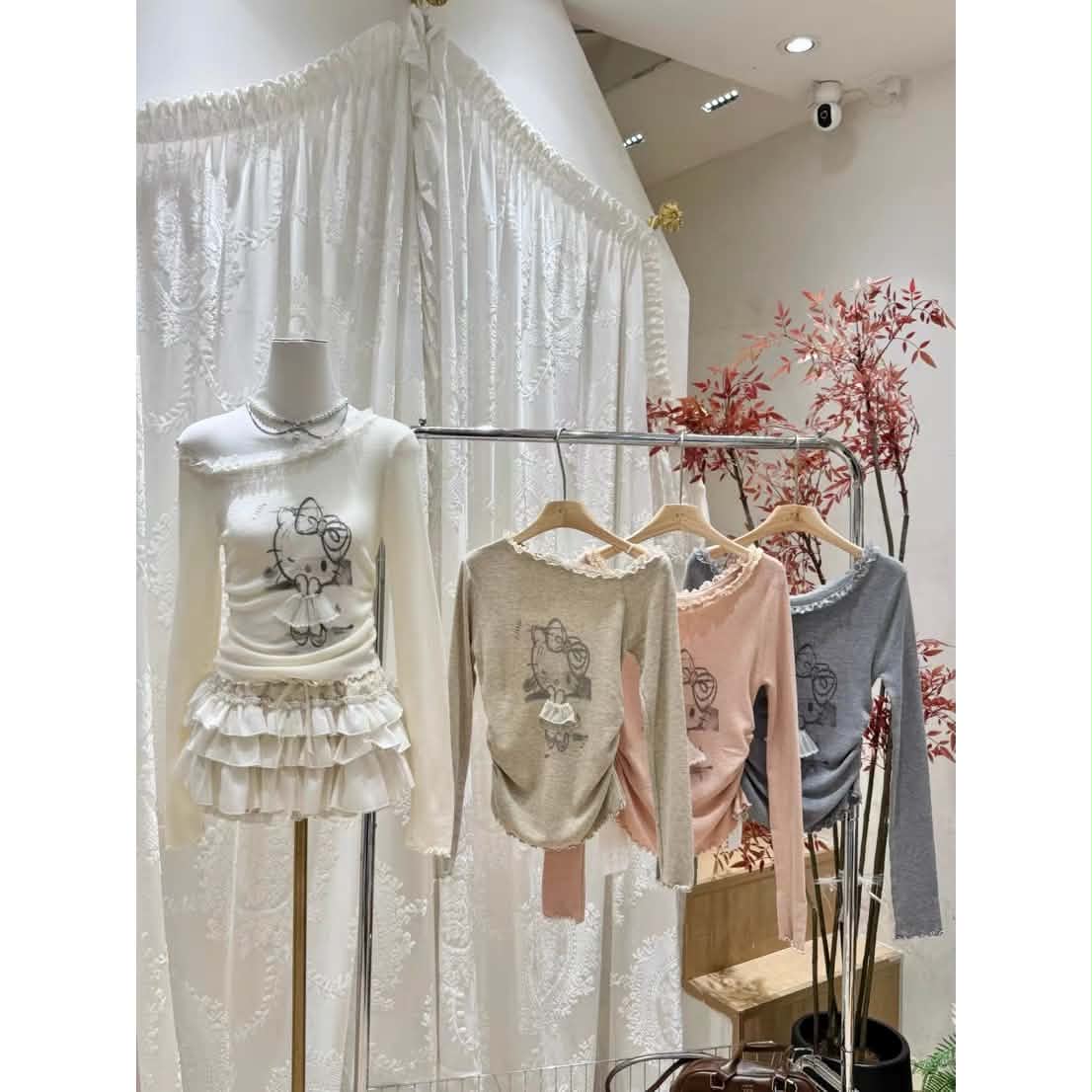 Hello Kitty Knitted Slanted Shoulder Top