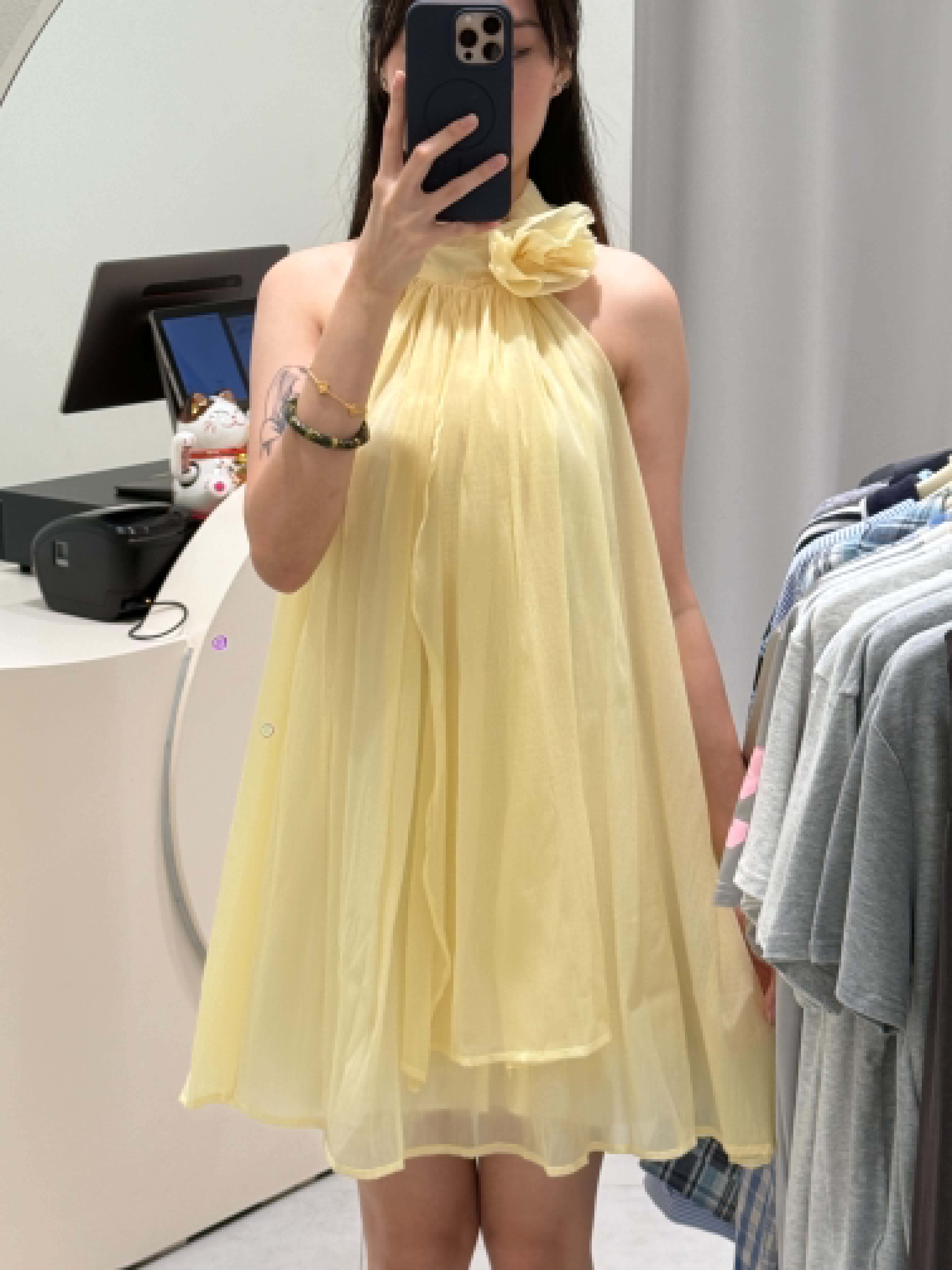 Sleeveless Mesh Halter Dress