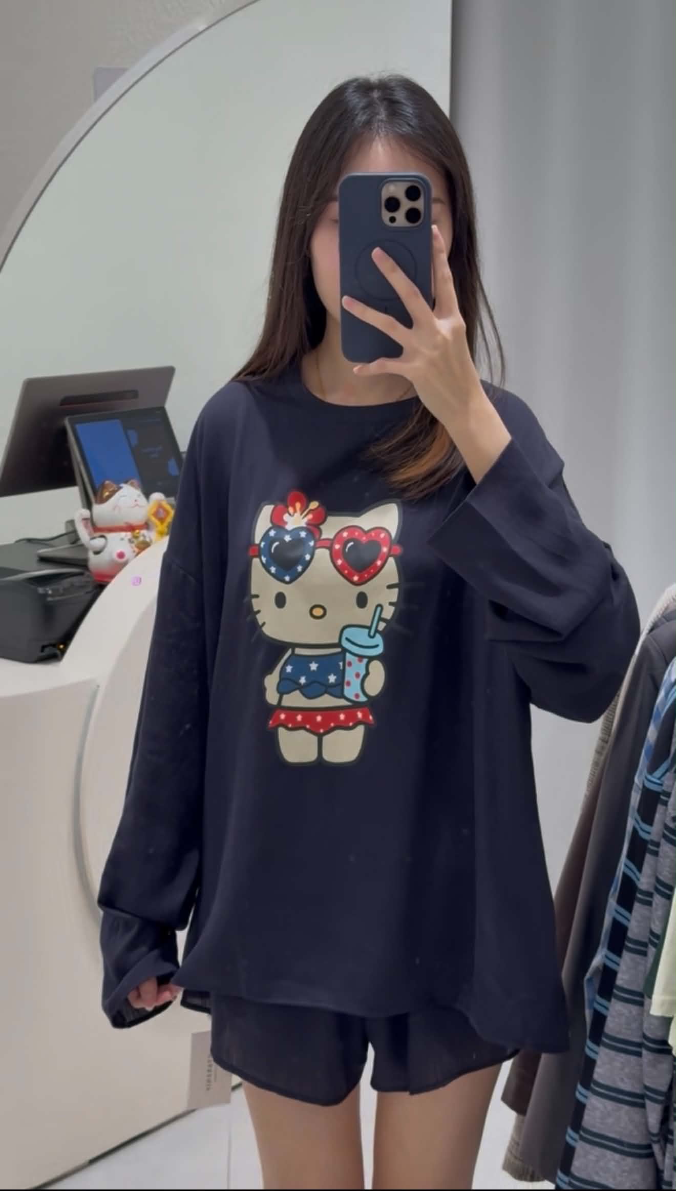 Hello Kitty Long Sleeve Blouse & Shorts Set