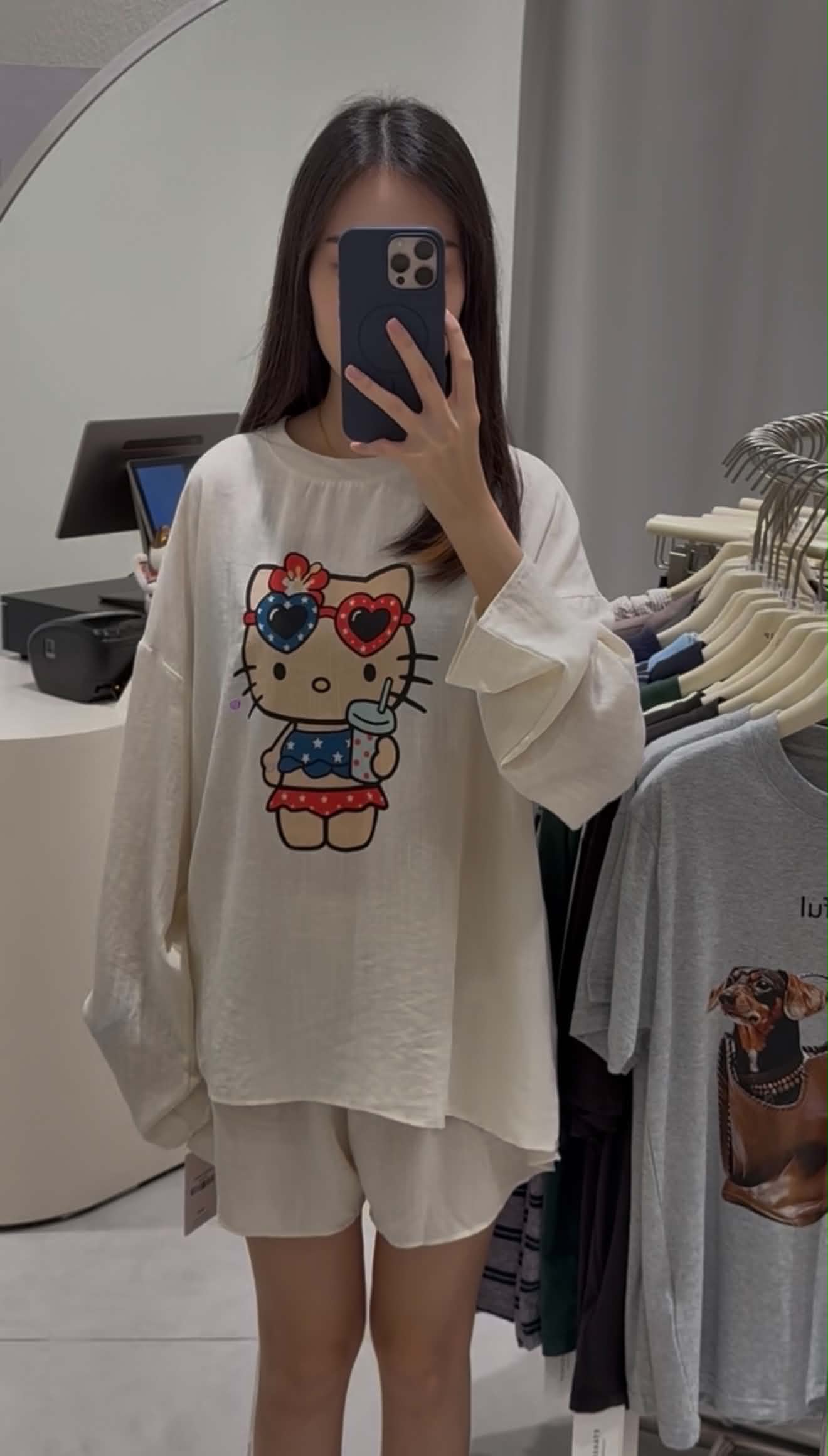 Hello Kitty Long Sleeve Blouse & Shorts Set