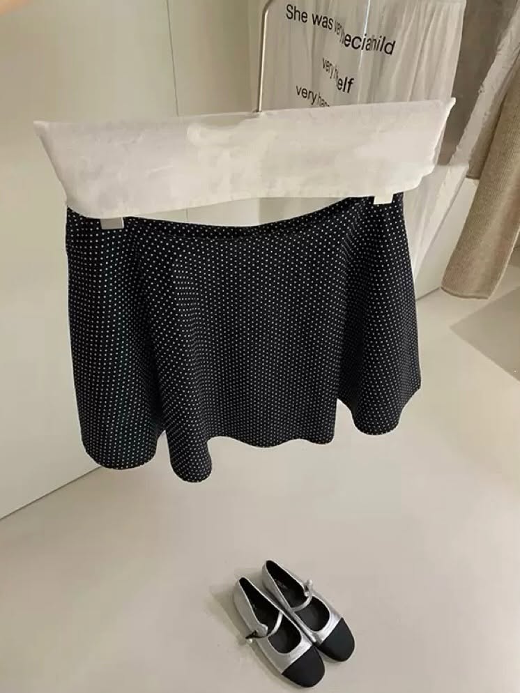 Polka-Dot Sleeveless Top & Skirt Set