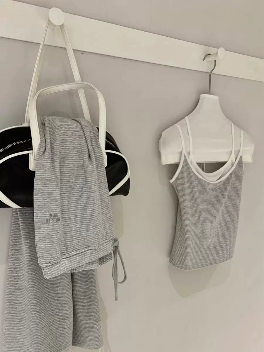 Sleeveless Stripes Singlet & Long Pants Set