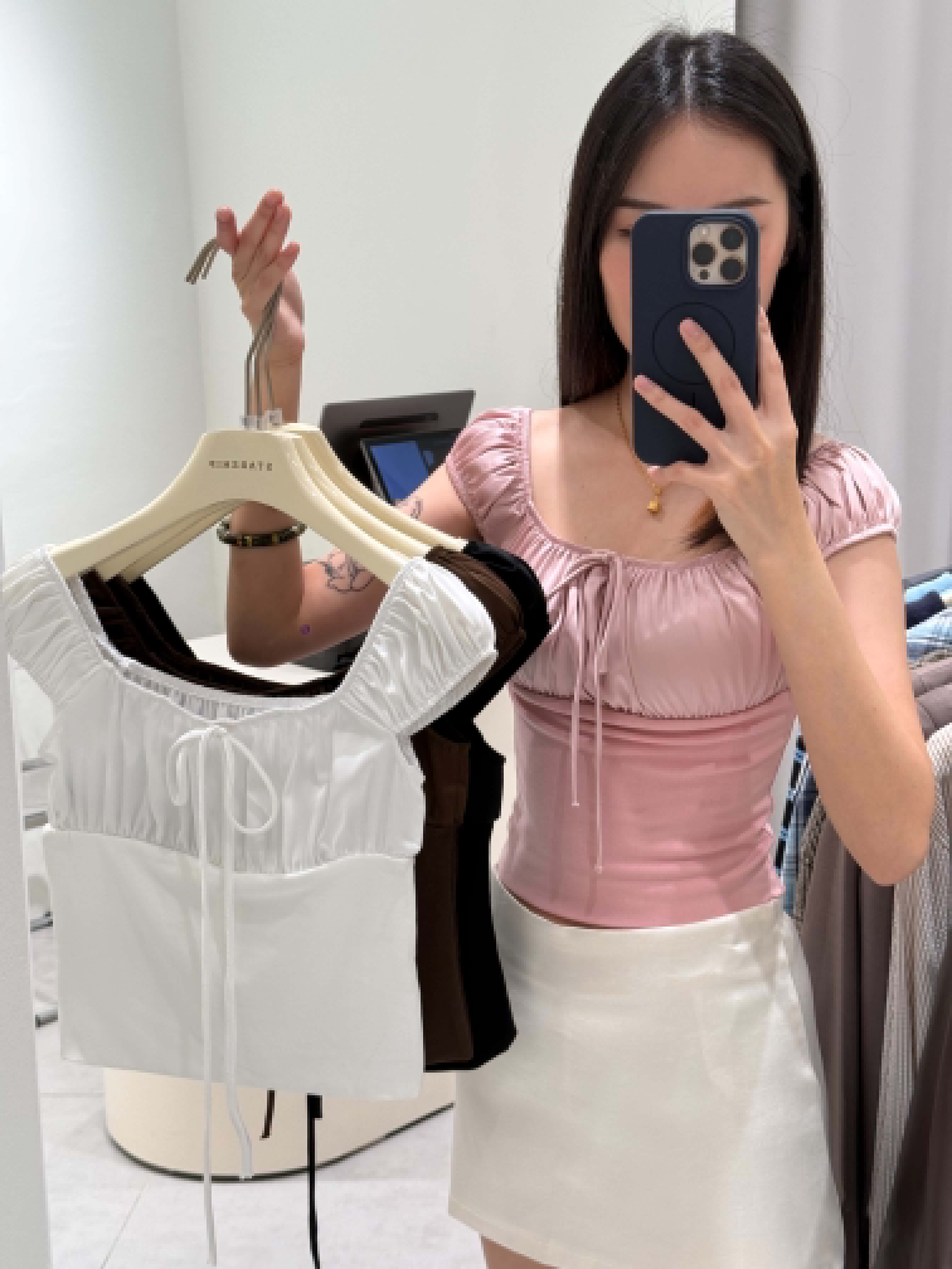 Satin Puffy Sleeve Korean Blouse