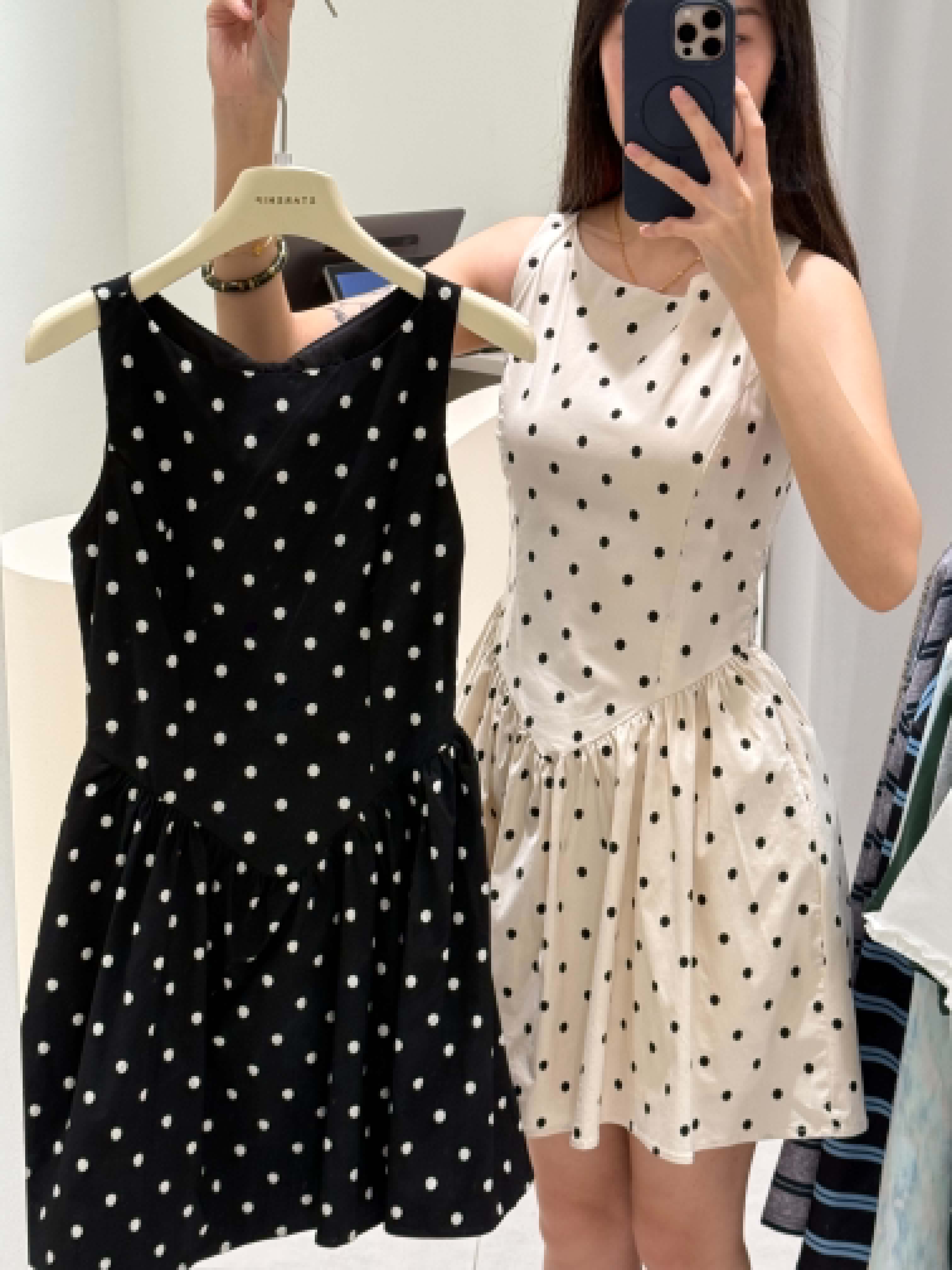 Polka-Dot Sleeveless Dress
