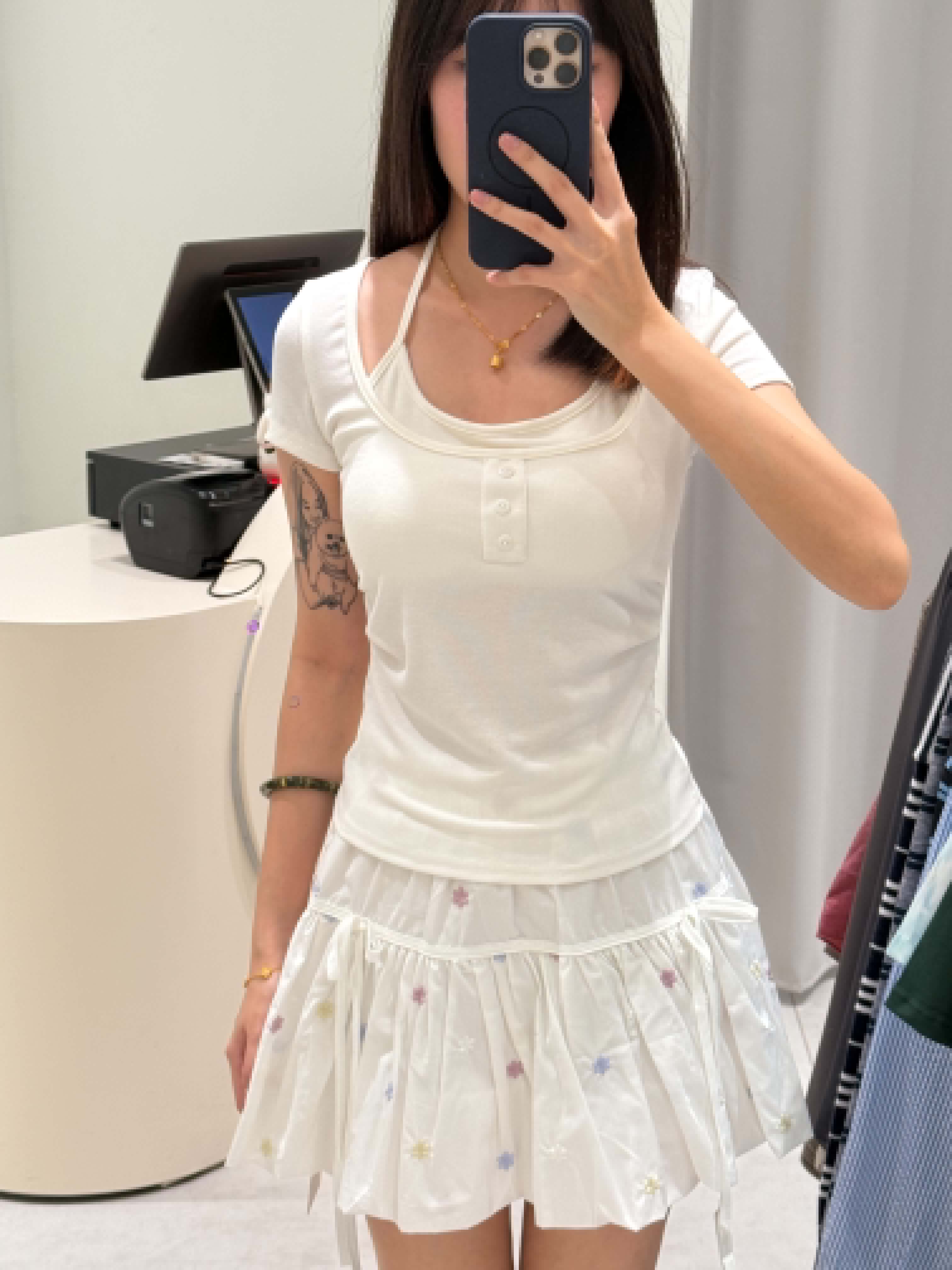 Short Sleeve Padded Blouse