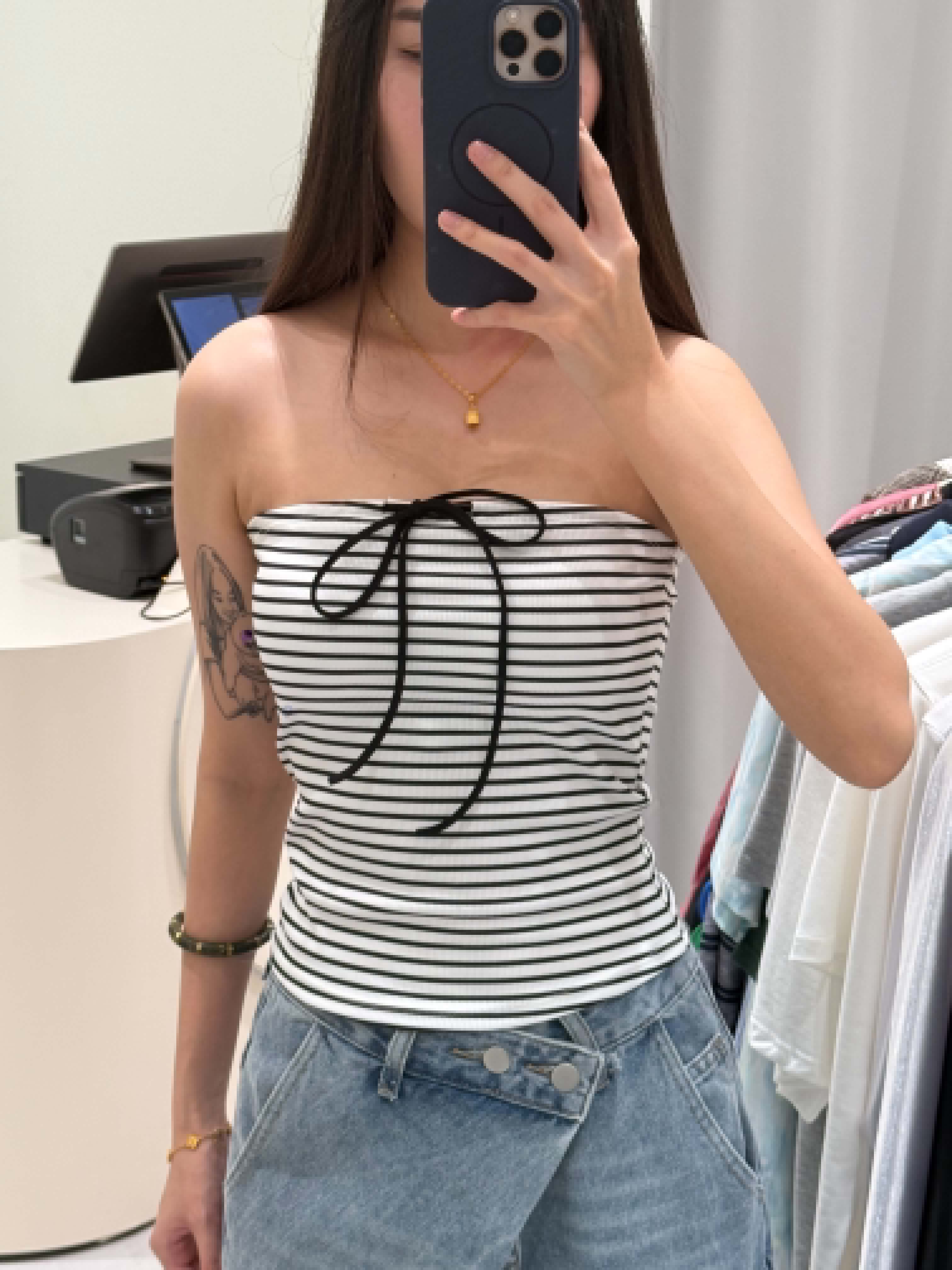Padded Stripes Tube Top