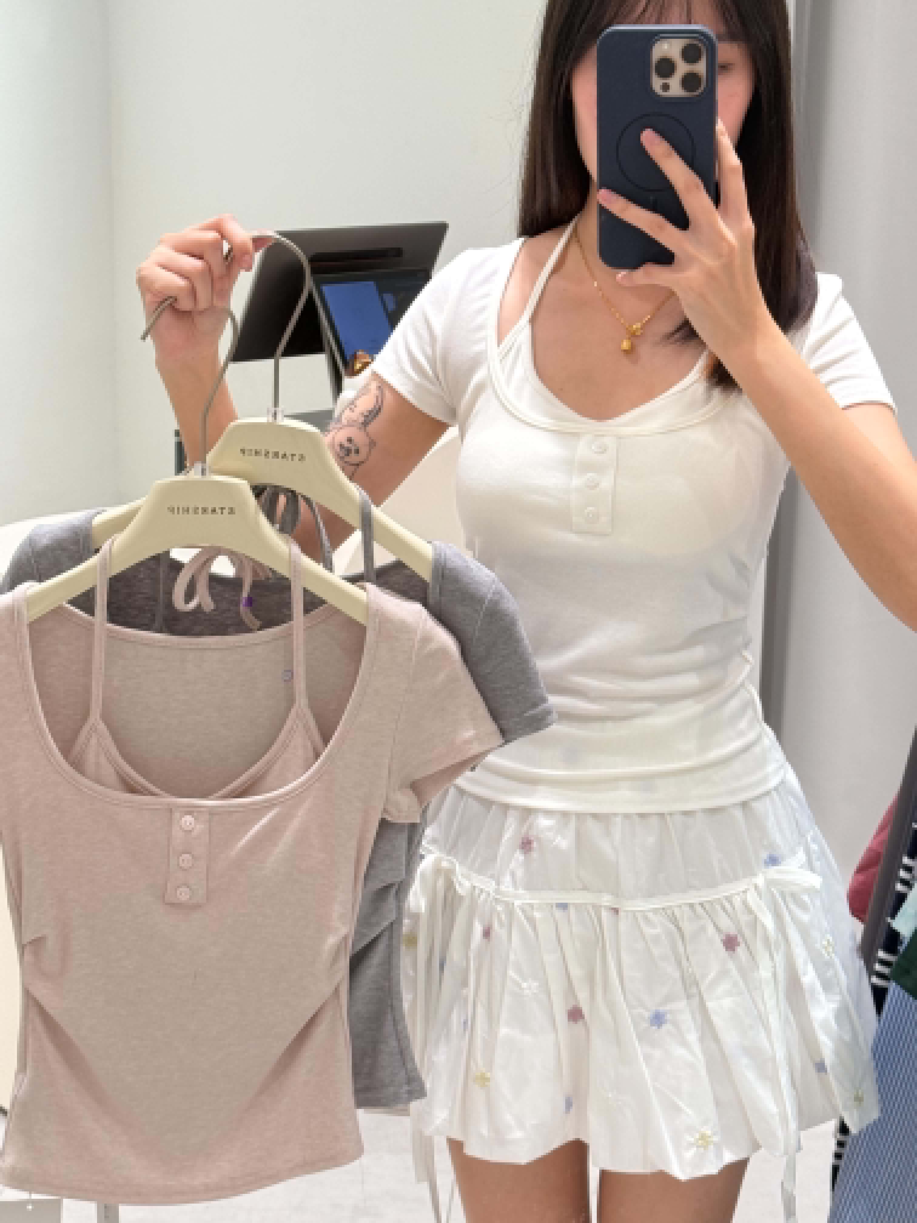 Short Sleeve Padded Blouse