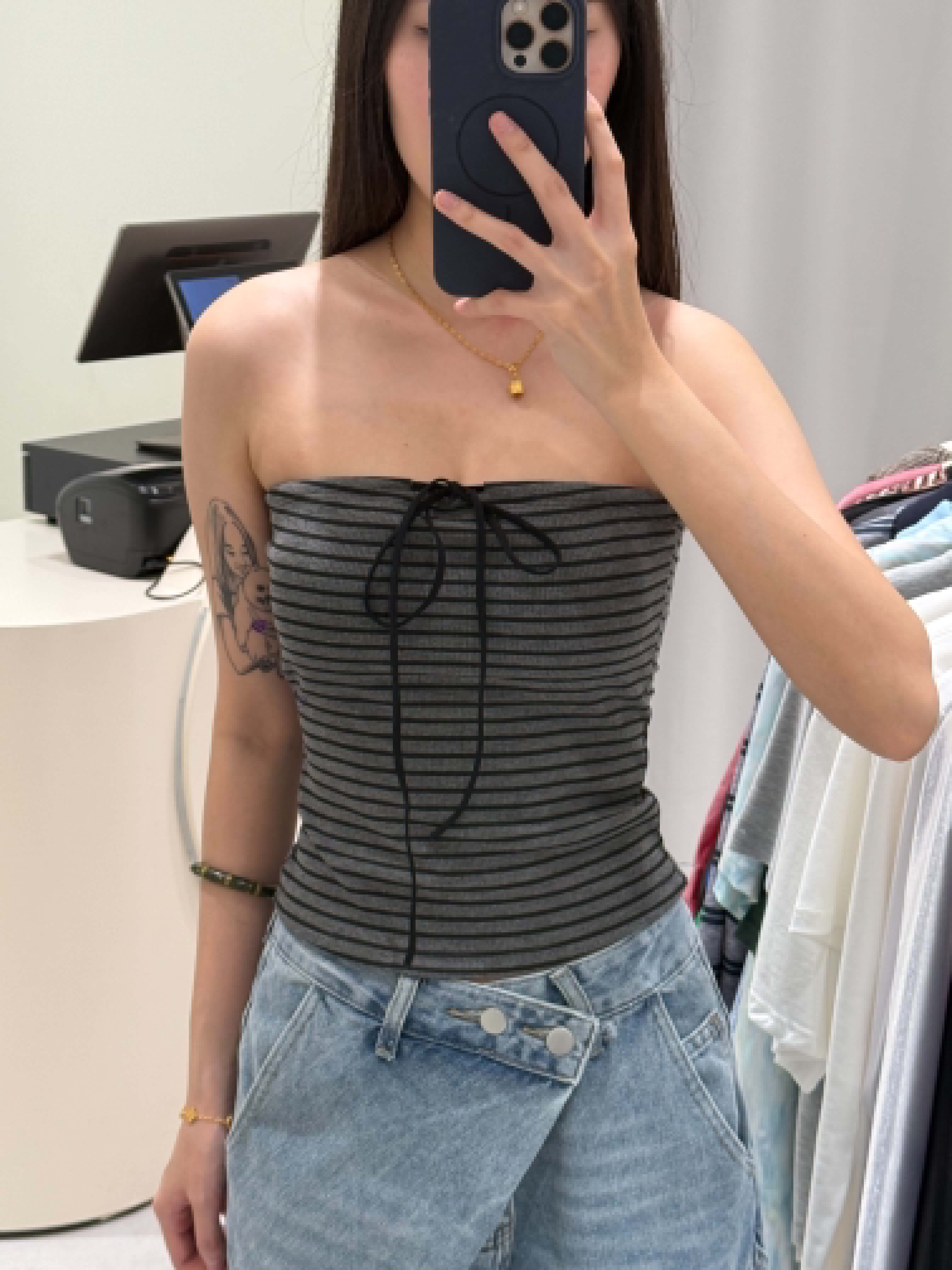Padded Stripes Tube Top