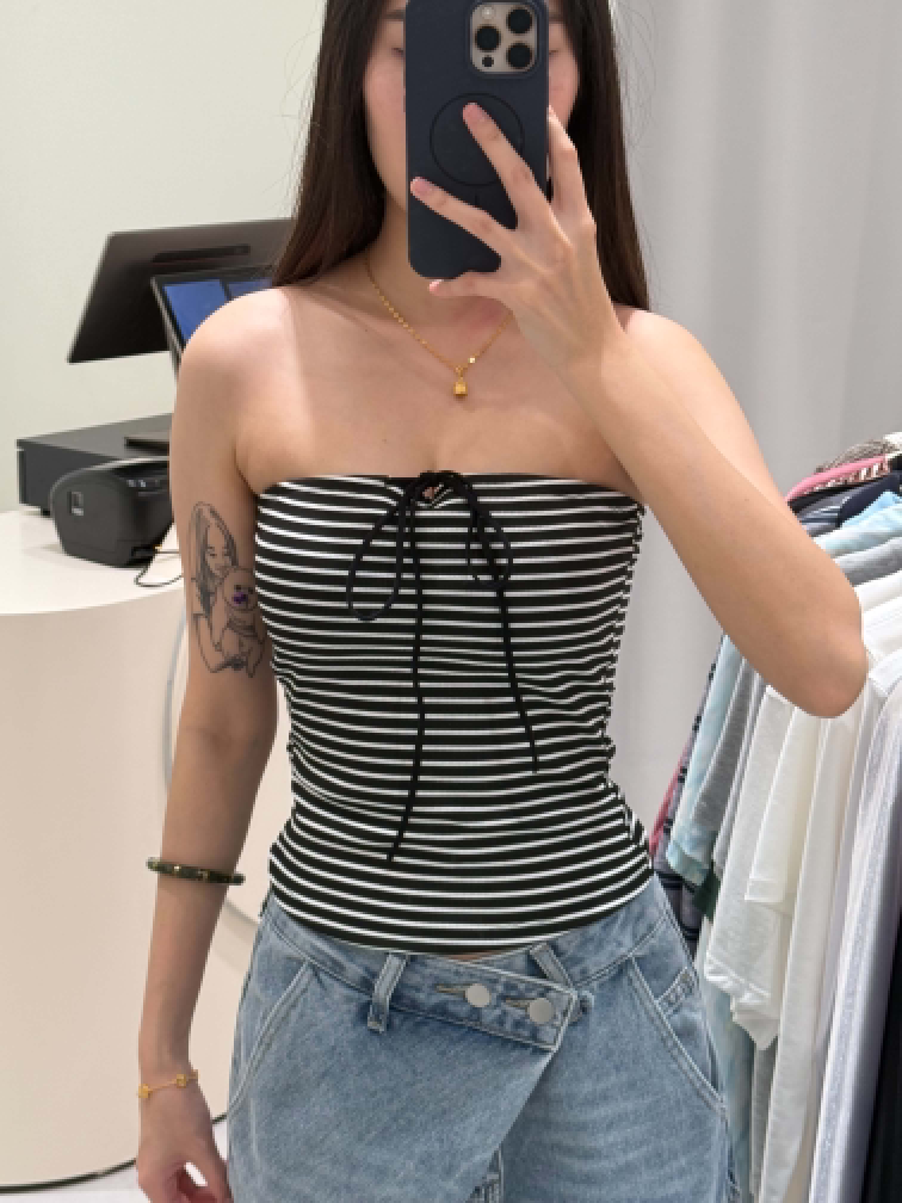 Padded Stripes Tube Top