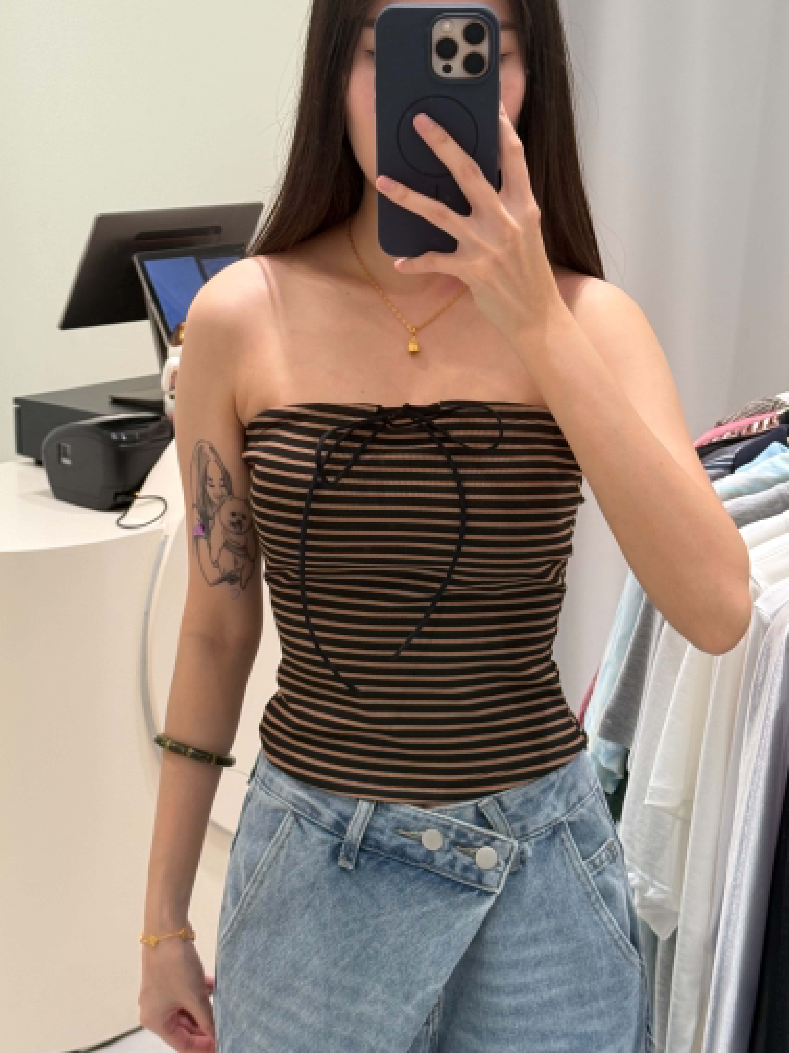 Padded Stripes Tube Top