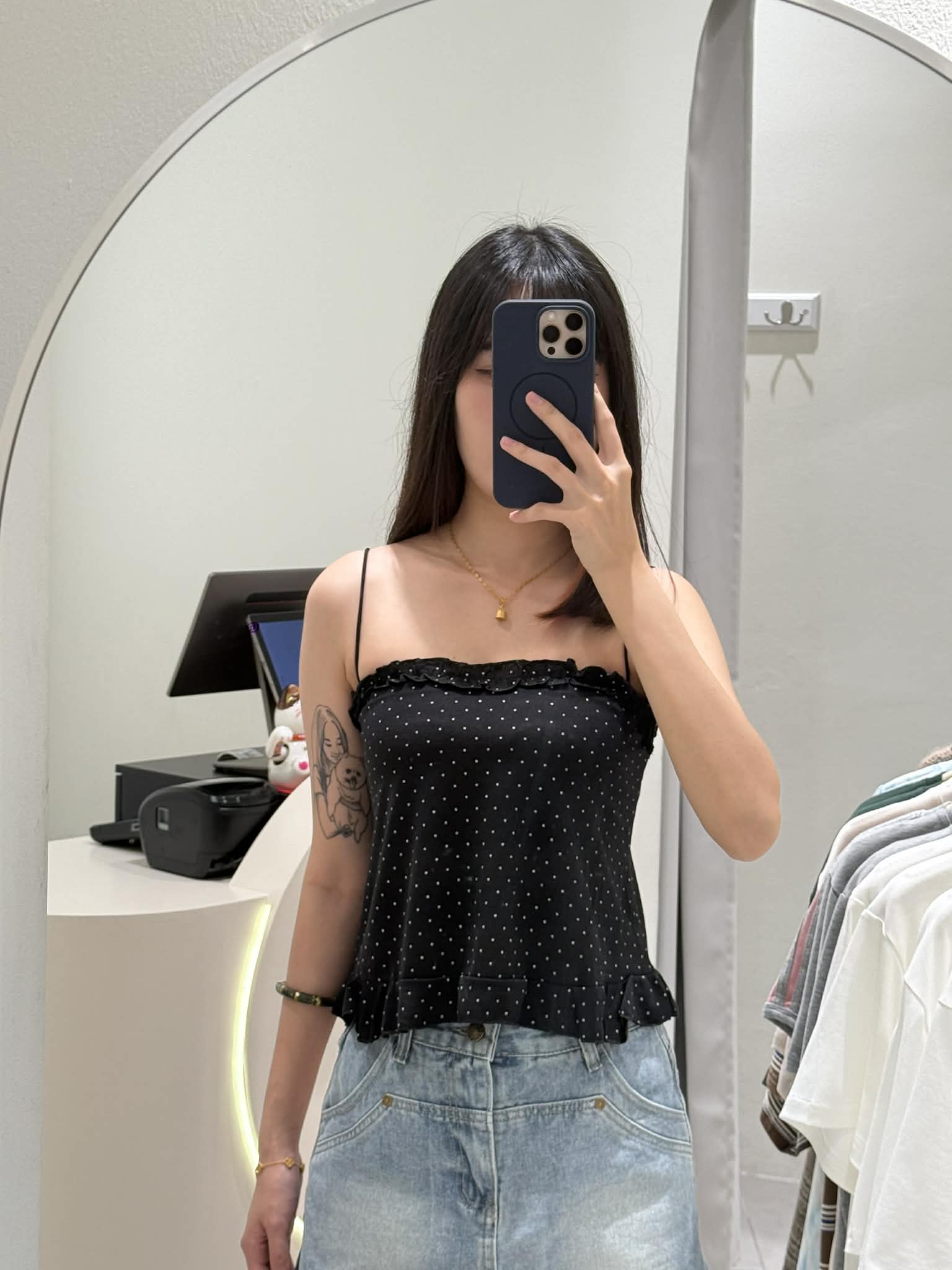 Polka-Dot Sleeveless Top