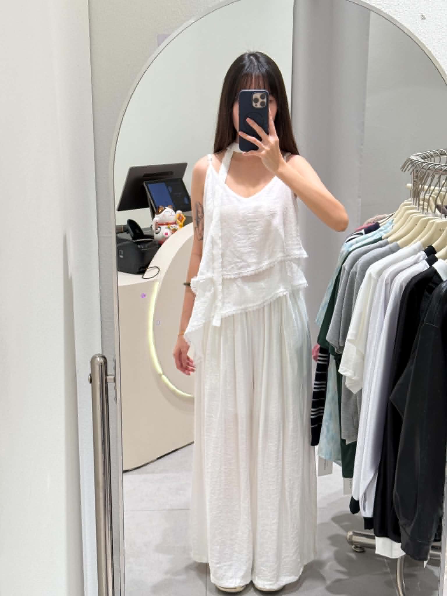 Sleeveless Flare Blouse & Long Pants Set