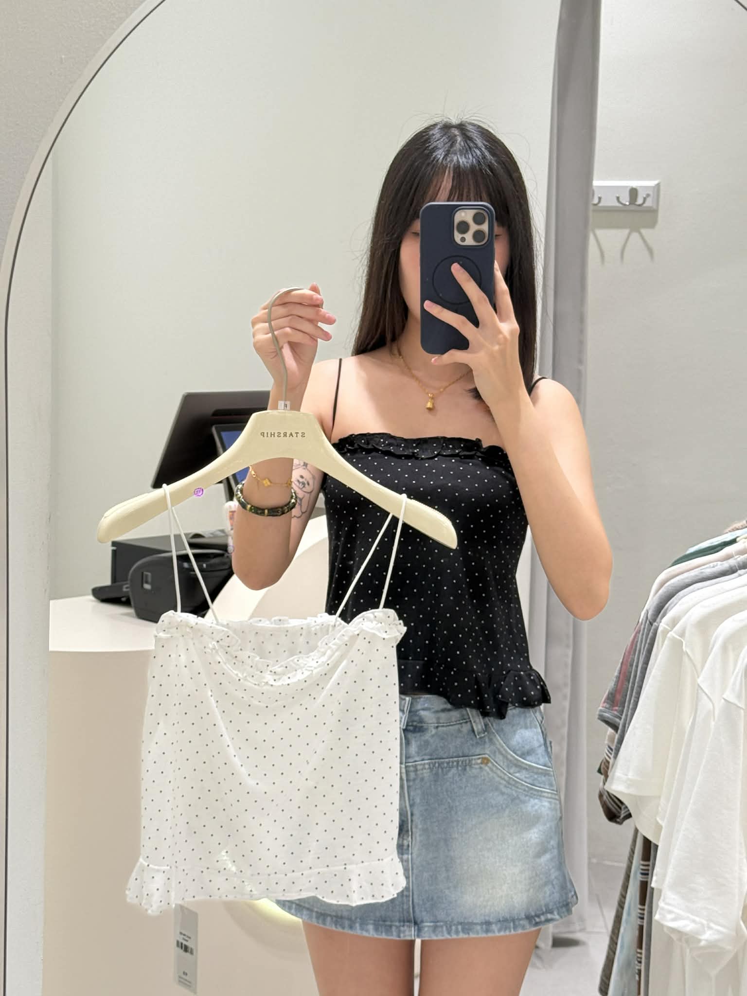 Polka-Dot Sleeveless Top