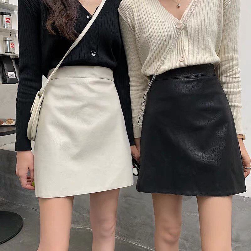 PU High waist skirt