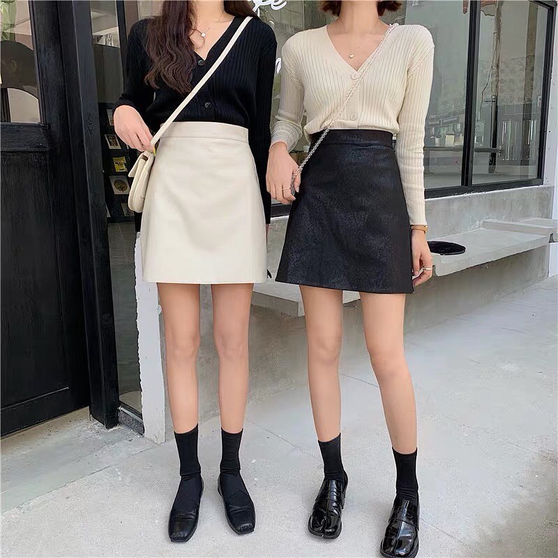 PU High waist skirt