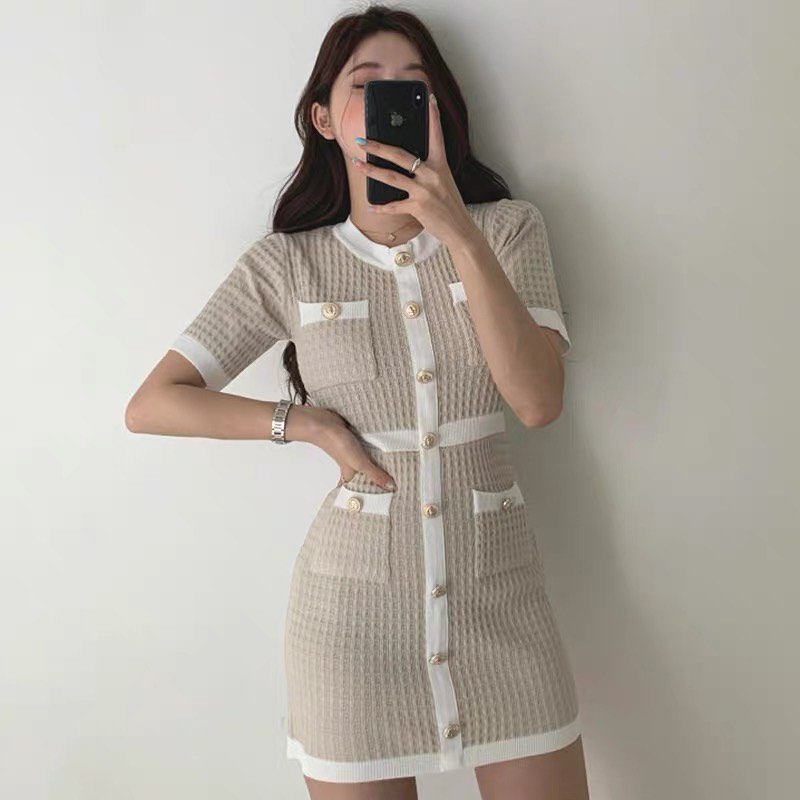 Front pocket elegant dress