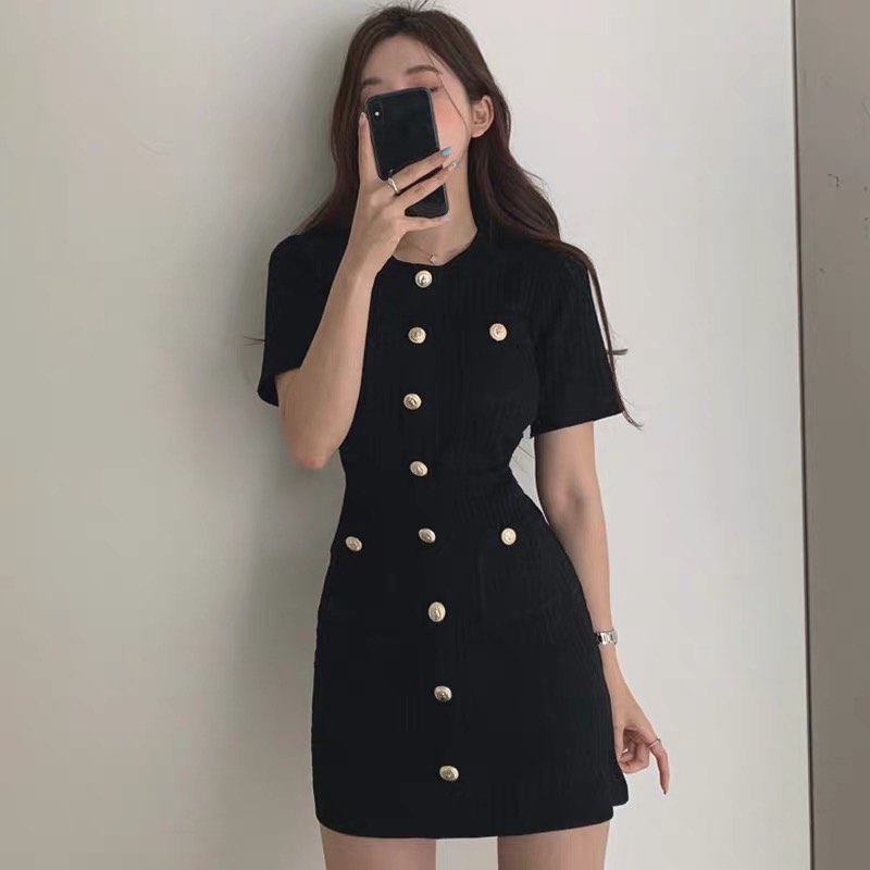 Front pocket elegant dress