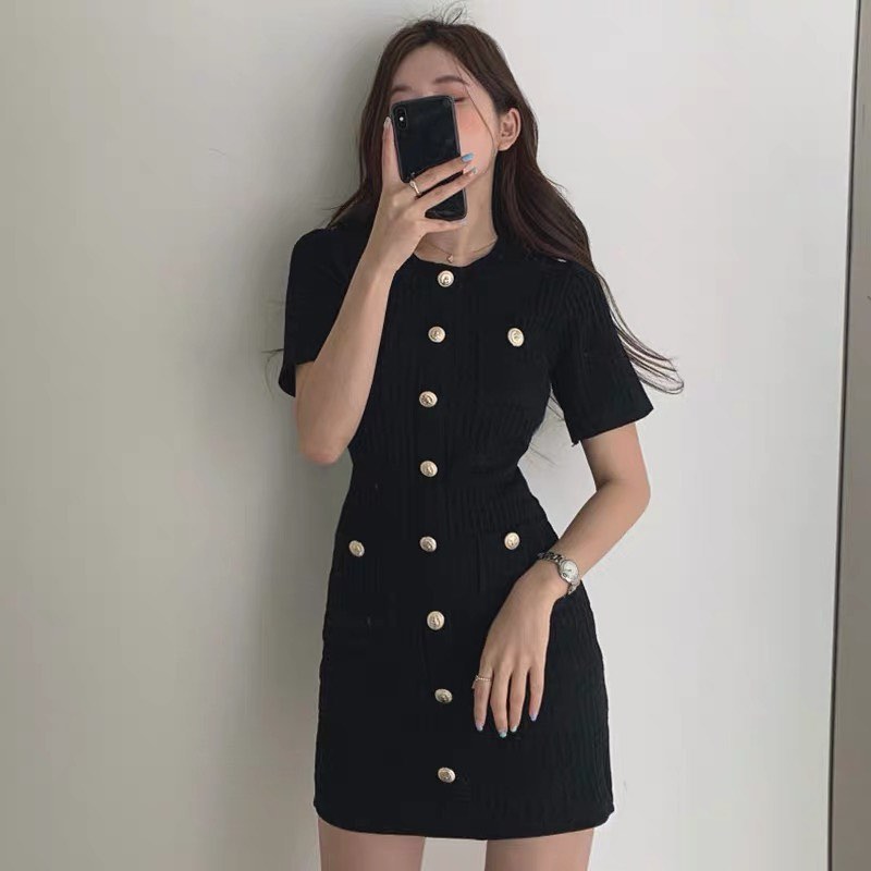 Front pocket elegant dress
