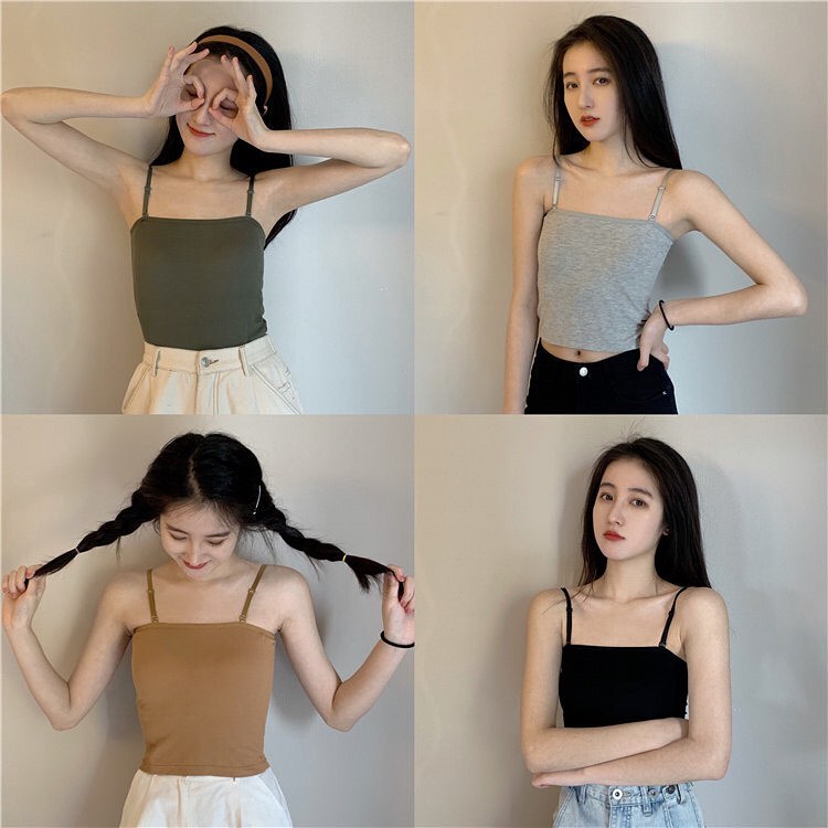 Adjustable stripes padded singlet 