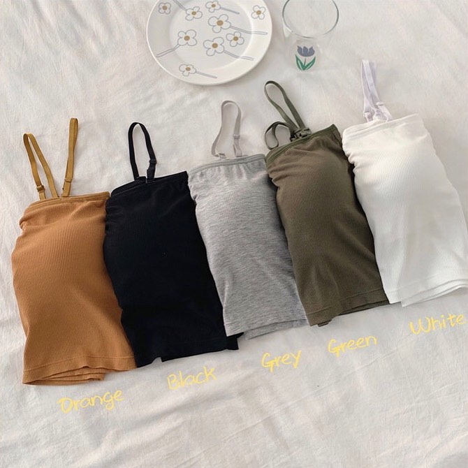 Adjustable stripes padded singlet 