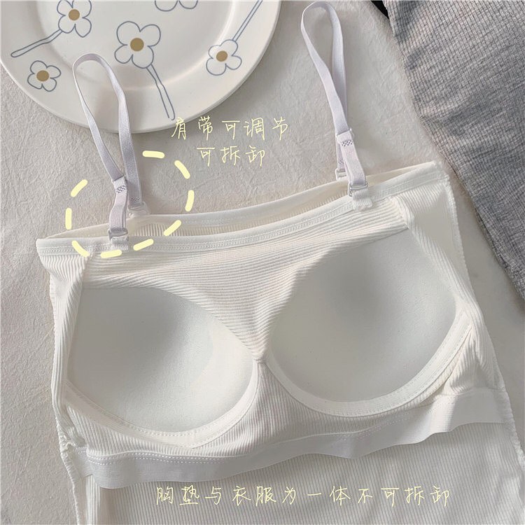 Adjustable stripes padded singlet 