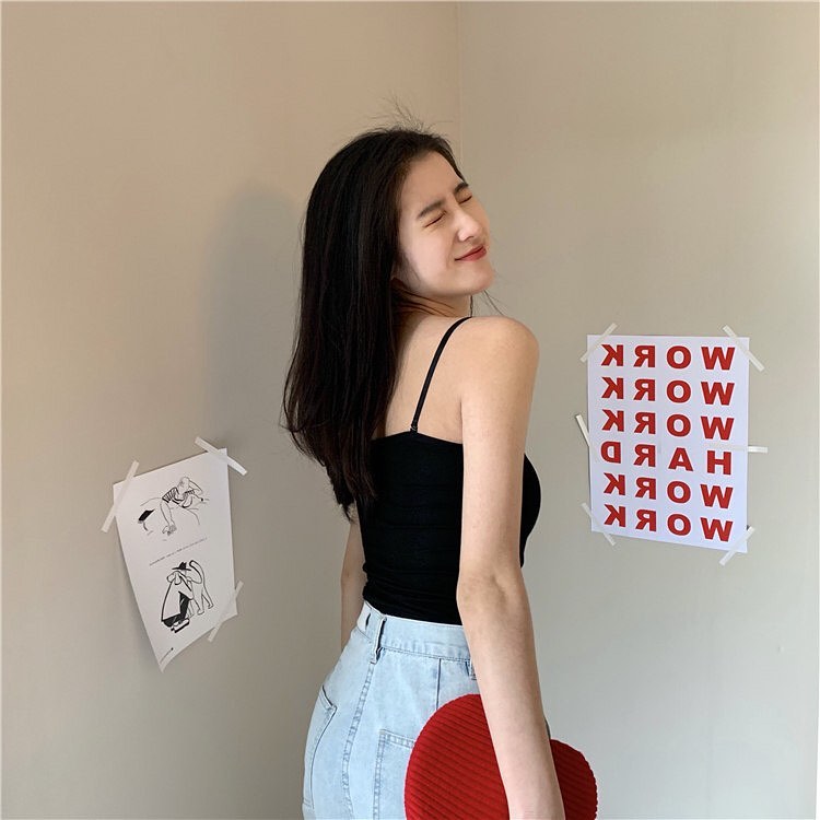 Adjustable stripes padded singlet 