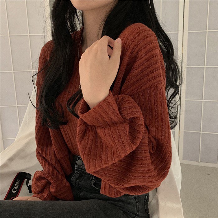 V neck knitwear blouse