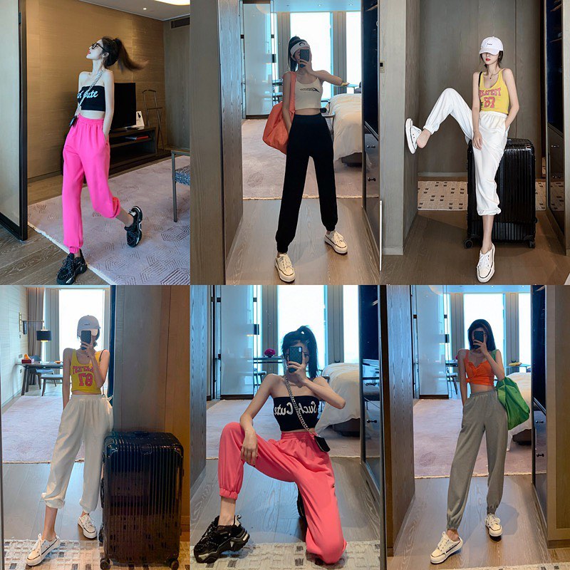 Plain high waist stretchable pants