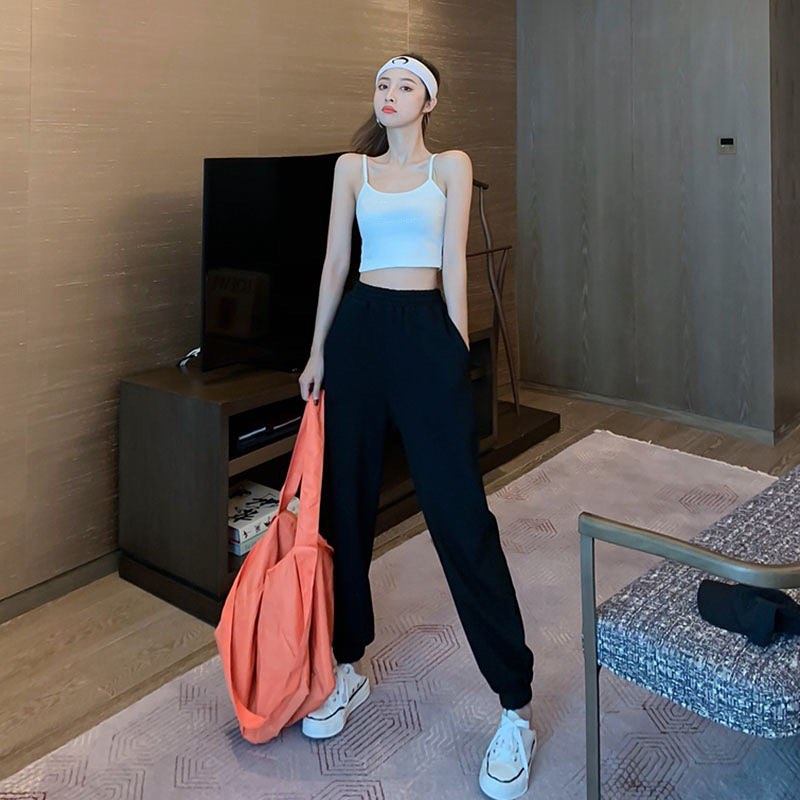 Plain high waist stretchable pants