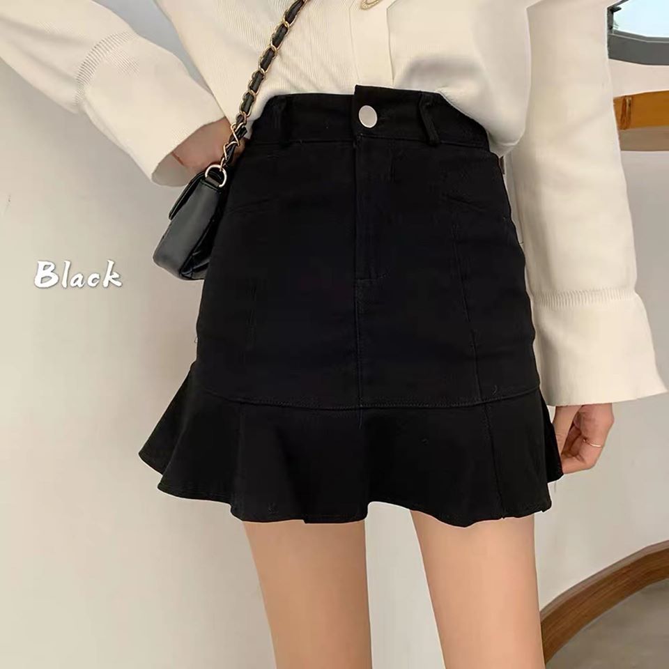 High waist flare bottom skirt